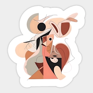 Picasso Style Mother and Toys Sticker